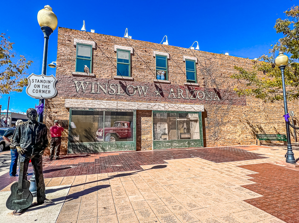 Standing on the corner in Winslow Arizona along Route 66 is a great tribute to the Eagle's song "Take is Easy".