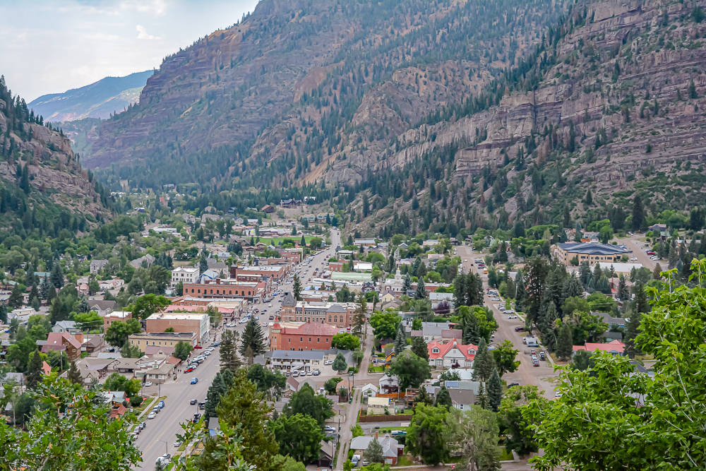 Downtown Our Colorado from the lookout point aerial view.
